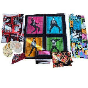 Elvis Presley Quilt Fabric Lot Craft Bundle Cranston Village Cotton Retro Vtg